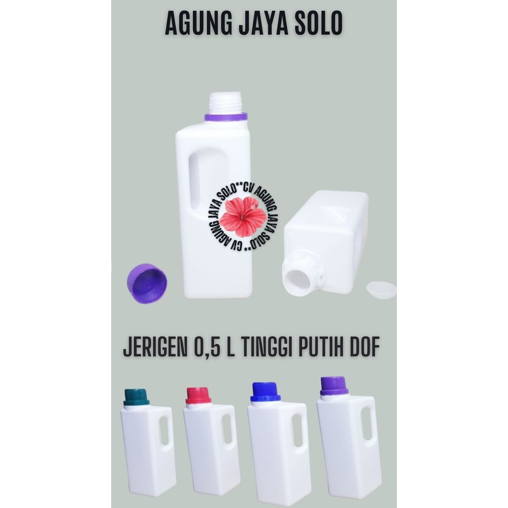 Jerigen 0,5 L Kotak Tinggi Dof Hdpe / Jerigen Hdpe / Jerigen / Jerigen Madu / Jerigen Bensin
