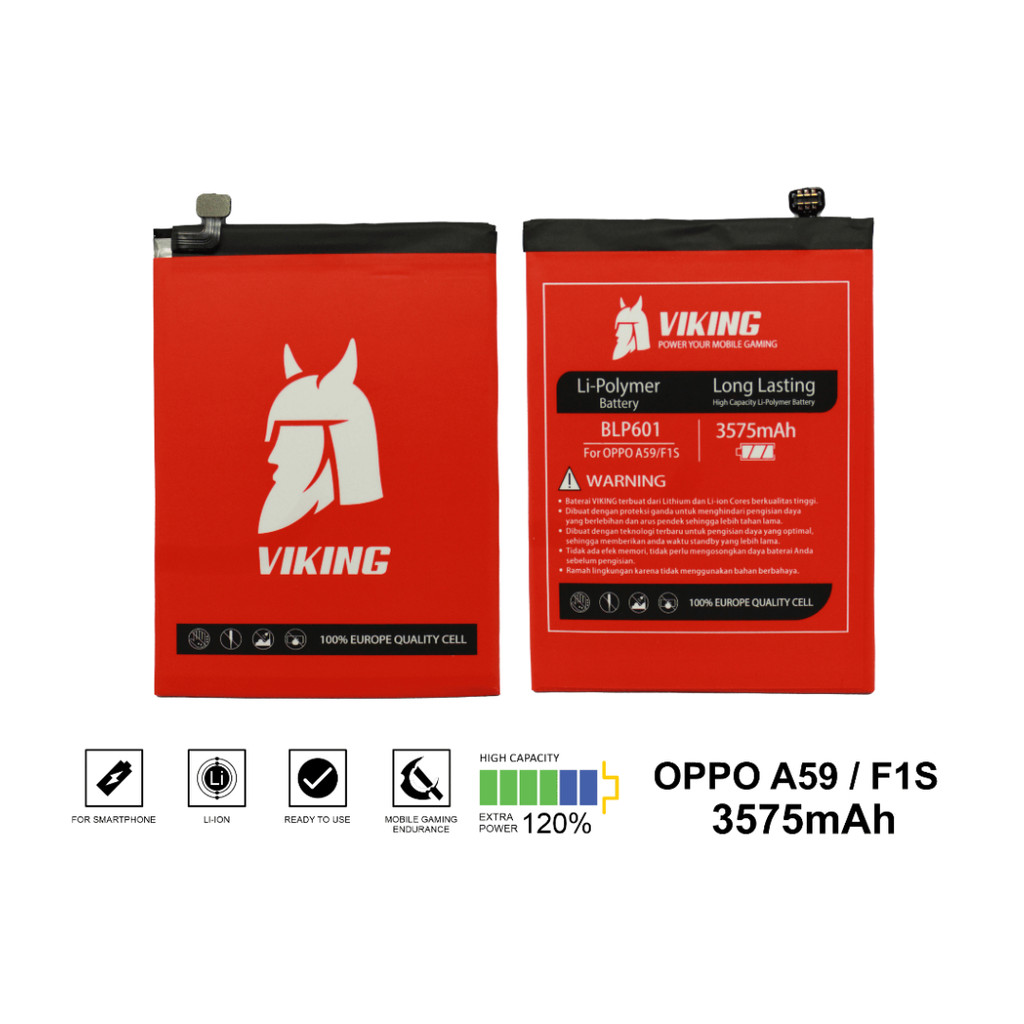 VIKING Baterai Oppo F1S A59 BLP601 Double Power