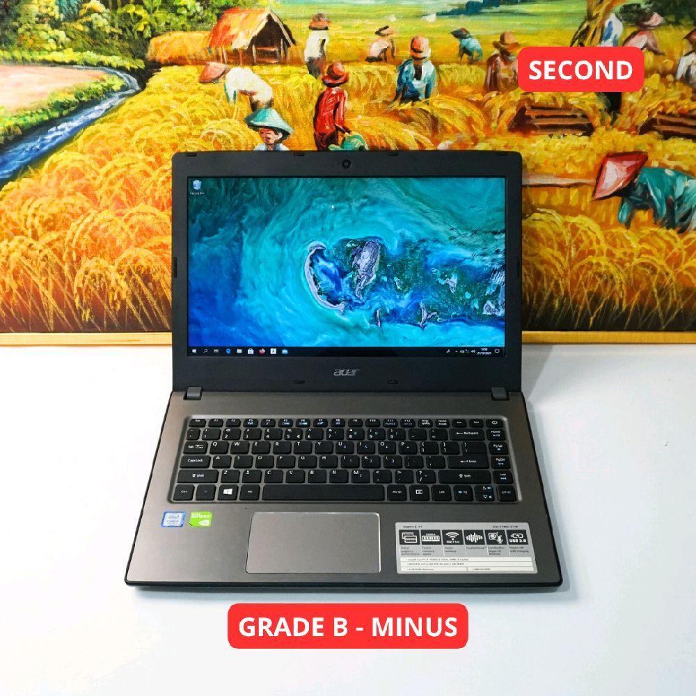 ACER ASPIRE E5-476G i3 7020U 4 GB (14") GRADE B - MINUS LAPTOP SECOND ORIGINAL SINAR MUTIARA CELL