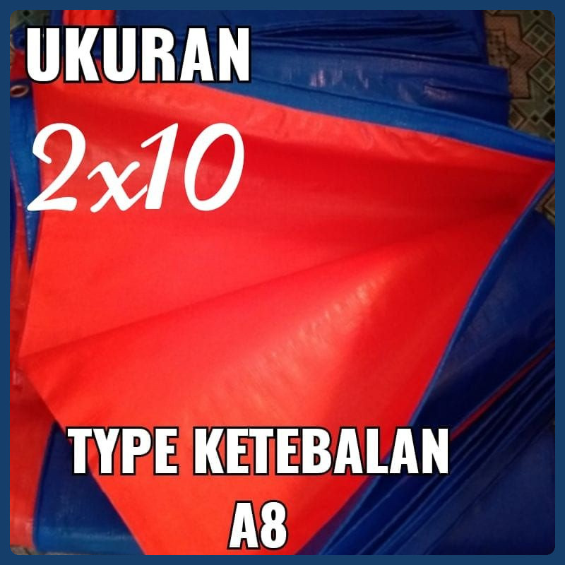TERPAL PLASTIK A8 UKURAN 2x10 meter merk TRECK Kuat Tebal Anti Sobek Tahan Air