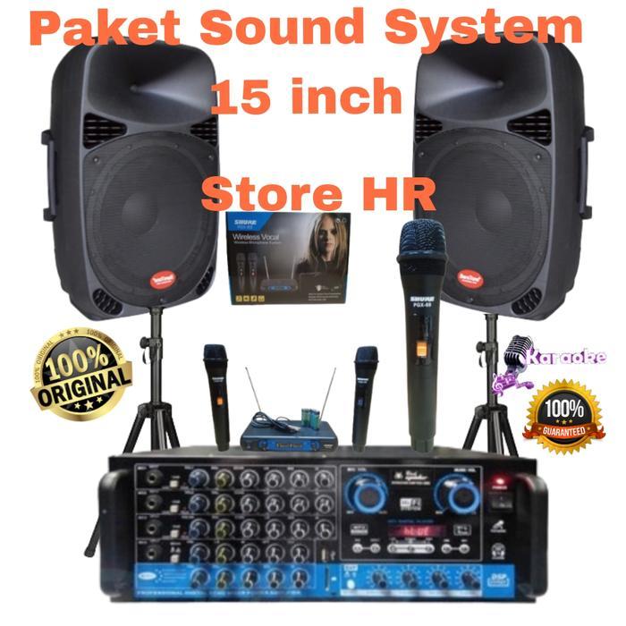 paket sound system lapangan baretone 15 inch outdoor karaoke bluetooth
