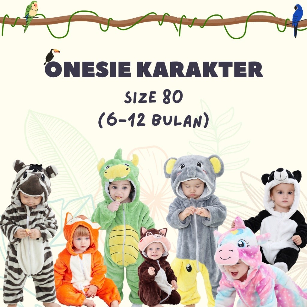 MINIBOO (6-12bulan) Onesie Karakter Kostum Anak Bayi Lucu Size 80