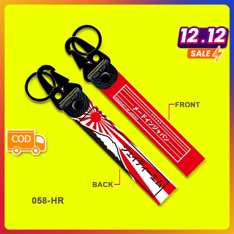 GANTUNGAN KUNCI PREMIUM LOGO JDM RISING SUN KEYCHAIN KYOKUJITSU KI MADE IN JAPAN SLAP STIKER EMBLEM 