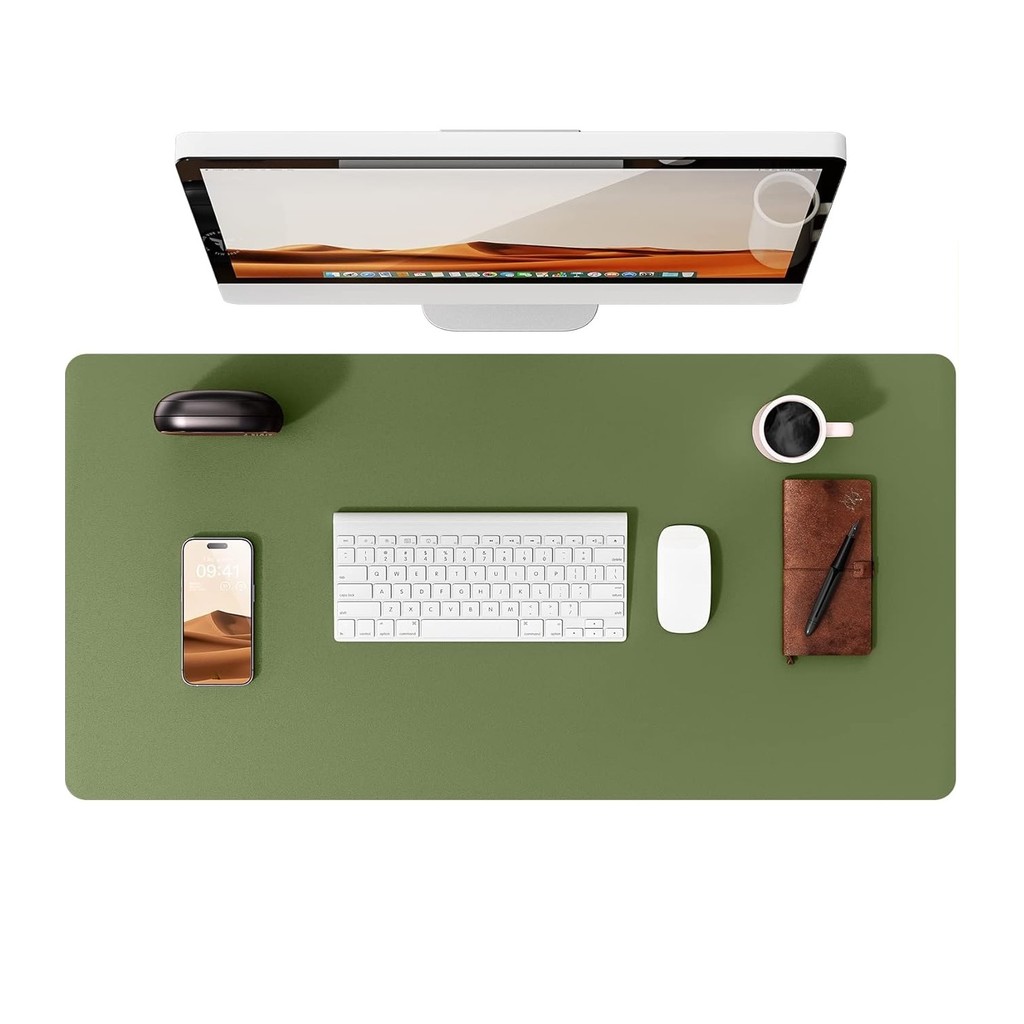 Mouse Pad, Office Desk Mat, Non-Slip PU Leather Desk Blotter, Laptop Desk Pad, Waterproof Desk Writi