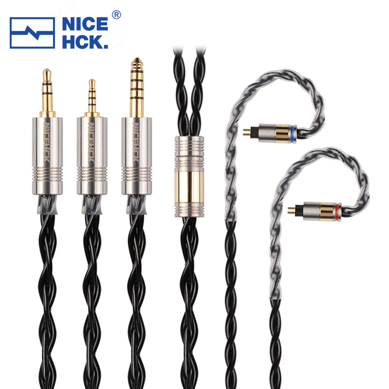 NICEHCK BlackCat HIFI Earphone Cable Zinc Copper Alloy Oil Soaked IEM Wire 3.5/2.5/4.4mm MMCX/2Pin f