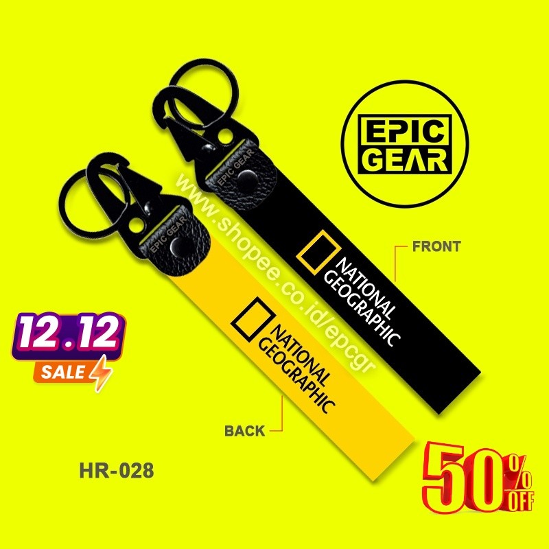 HIGH QUALITY GANTUNGAN KUNCI LOGO NATIONAL GEOGRAPHIC PREMIUM KEYCHAIN NAT GEO NATGEO KEY CHAIN HANG