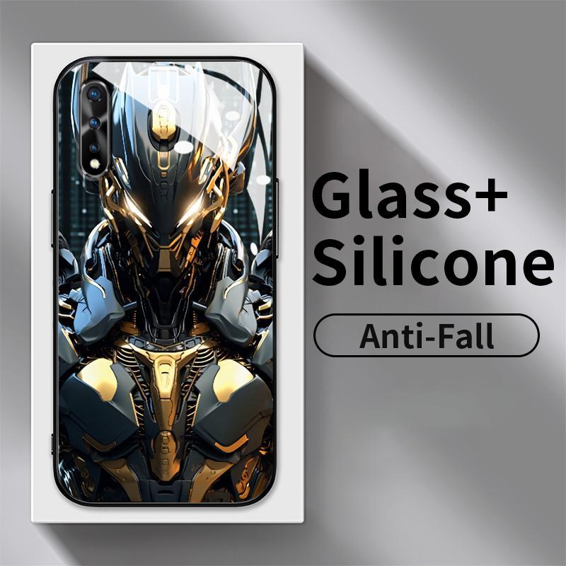 Hard Case For IQOO Neo U5x Z6 5G Z7i Glass Kaca Slikon Back Seni Kartun Bumblebee Optimus Prime Iron