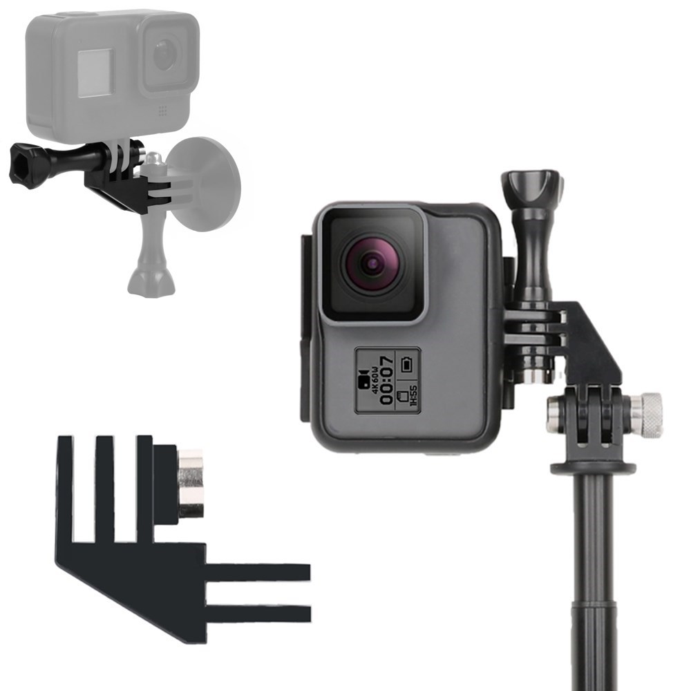 90-degree Adapter adjustment arm multi conversion For Gopro Hero 12 9 8 7 6 5  Black SJCAM Xiaoyi 4K