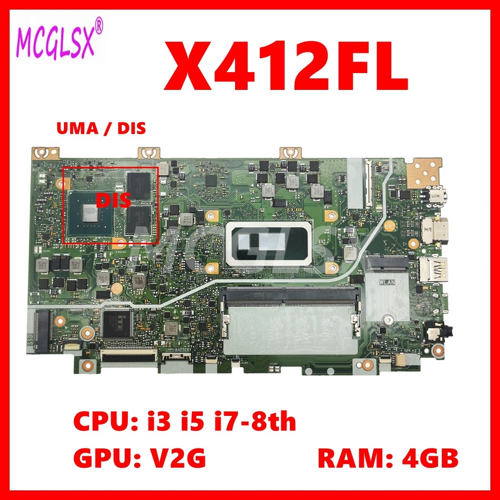 X412FA Laptop Motherboard For Asus X412FJG X412FL X412FAC X412FLG X412FJC V4000FL Mainboard i3 i5 i7