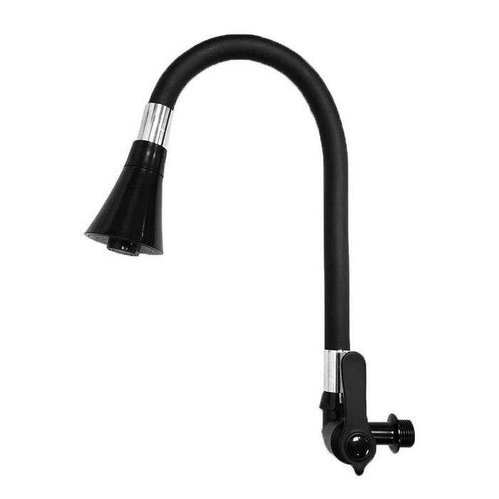 SUS304 Kran Angsa Fleksibel Kran Cuci Piring Hitam Kran Cuci Piring Dinding Anti Karat Air Keran - T