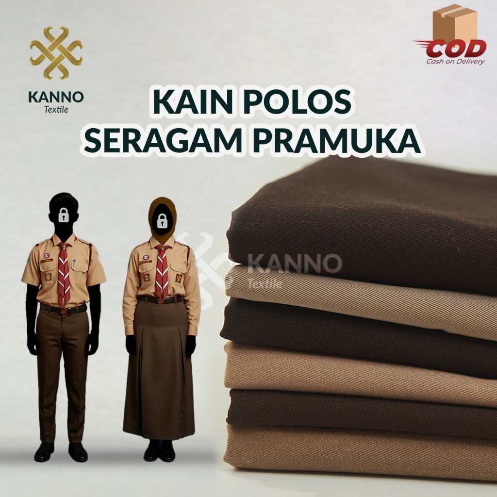 KAIN POLOS SERAGAM PRAMUKA American Drill/Oxford/Tessa/Intercooler