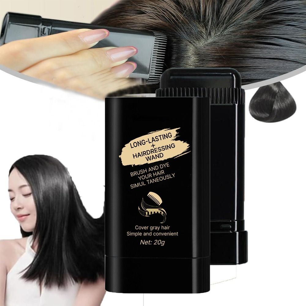 New Waterproof Comb Hair Dye Black Color Easy to Use 2 in 1 tant Dye Sweat-proof Hair Dye Comb Stick