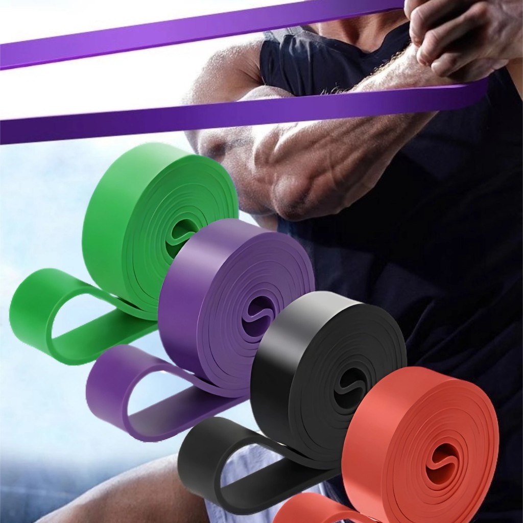 BintangToko Long Resistance Bands/ Karet Fitness & Gym Latex/ Resistance Bands/ Alat Olahraga Serbag