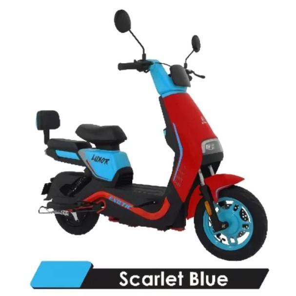 SEPEDA LISTRIK EXOTIC E-BIKE LUXOR 14" 500 WATT GARANSI RESMI - SCARLET BLUE