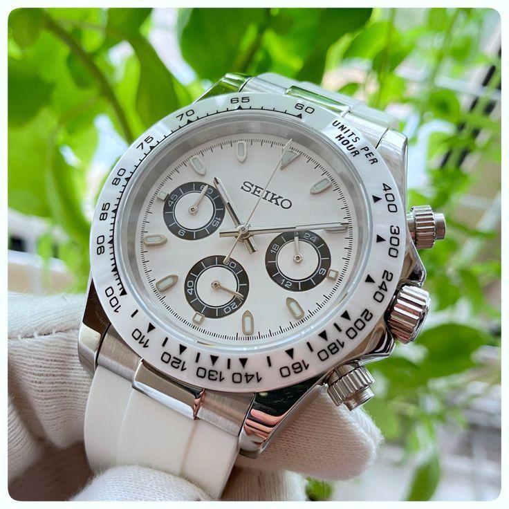 Seiko Daytona White On White Ceramic VK63 Chronograph Exclusive