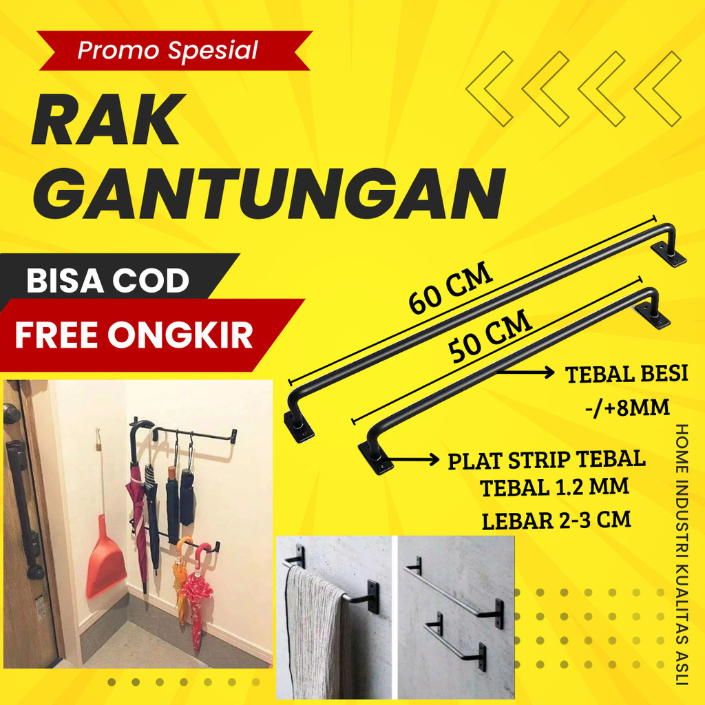 rak gantungan baju tempel dinding  / gantungan handuk tempel dinding / gantungan baju tempel