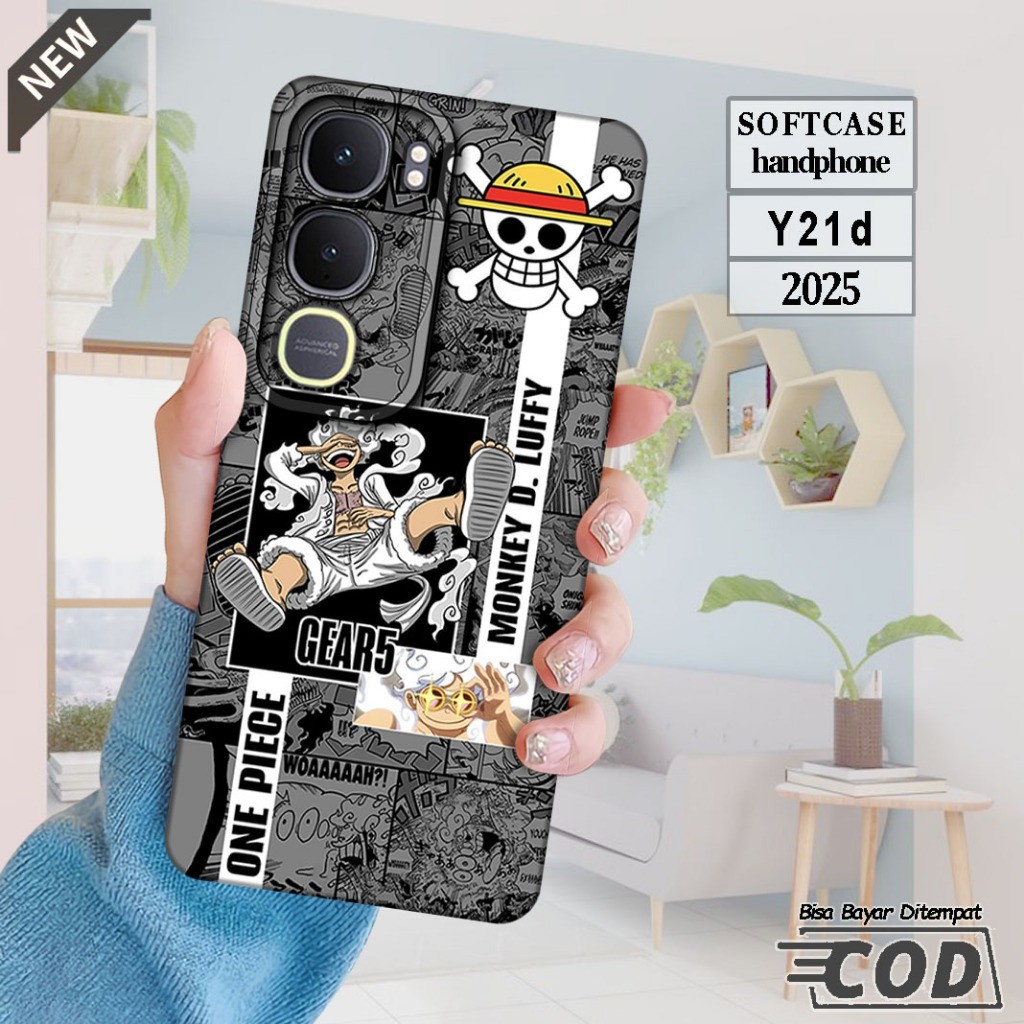 case VIVO Y21d Terbaru 4G 2025 -case VIVO Y21 d 2025 _Silikon Casing Karet Hitam Bening Lentur keren