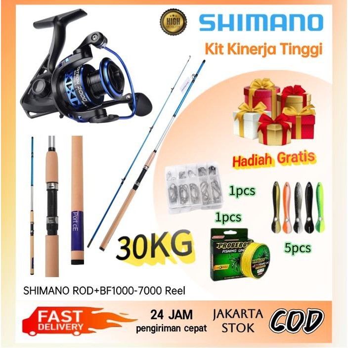 pancing 1 set lengkap shimano stella Fishing reel Spinning reel+PancingTetapkan Penawaran Memancing