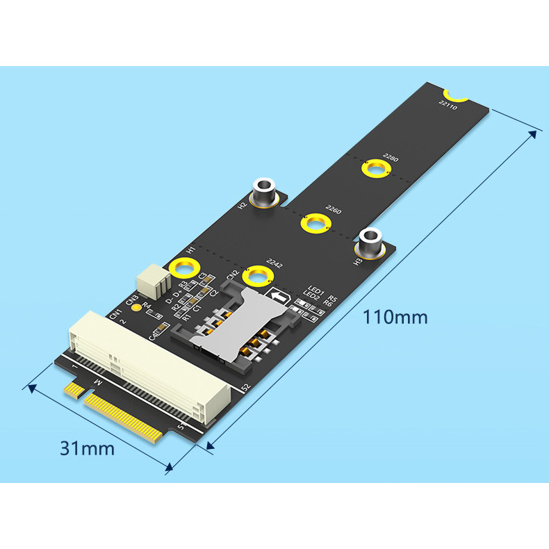 M key NVMe M2 SSD interface convert to mini PCIe slot adapter for WWAN Module to desktop PC Solution