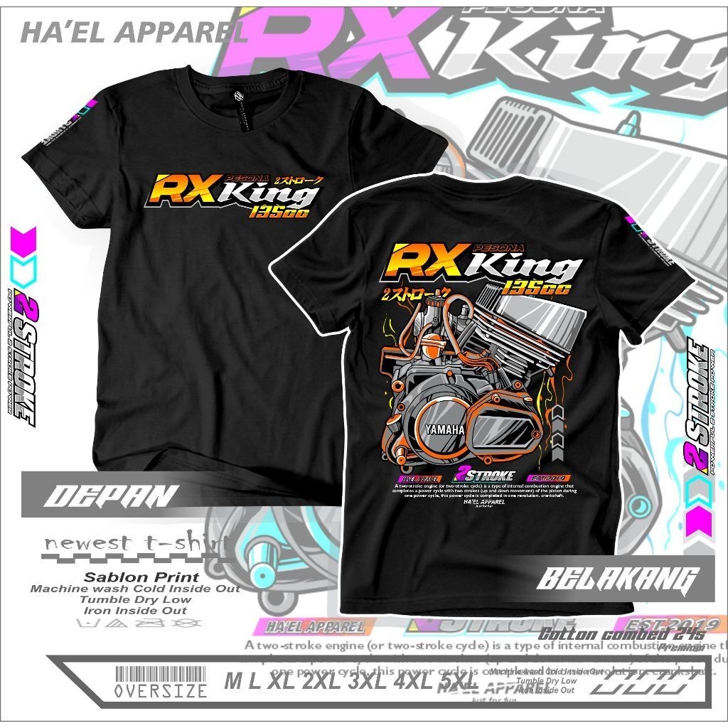 WIRAFASHION.ID KAOS " pesona RX KING 135cc " BAJU 2 stroke rx king 135cc racing | KOAS VIRAL terbaru