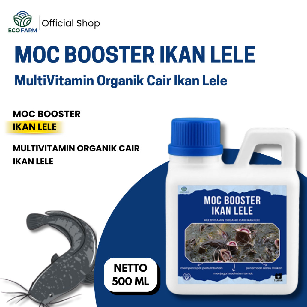 MOC Ikan Lele, Vitamin Ikan Lele Agar Cepat Besar 500ml Probiotik Pemacu Pertumbuhan Ikan Lele Terla