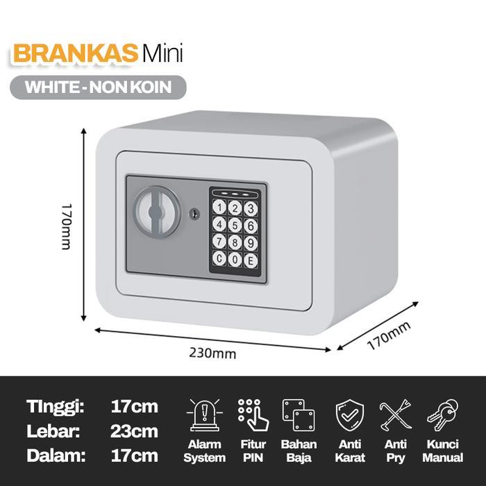[TERMURAH] Brankas Mini Bahan Besi Tebal Anti Maling Pengaman PIN dan Kunci Manual Safety Box Tempat