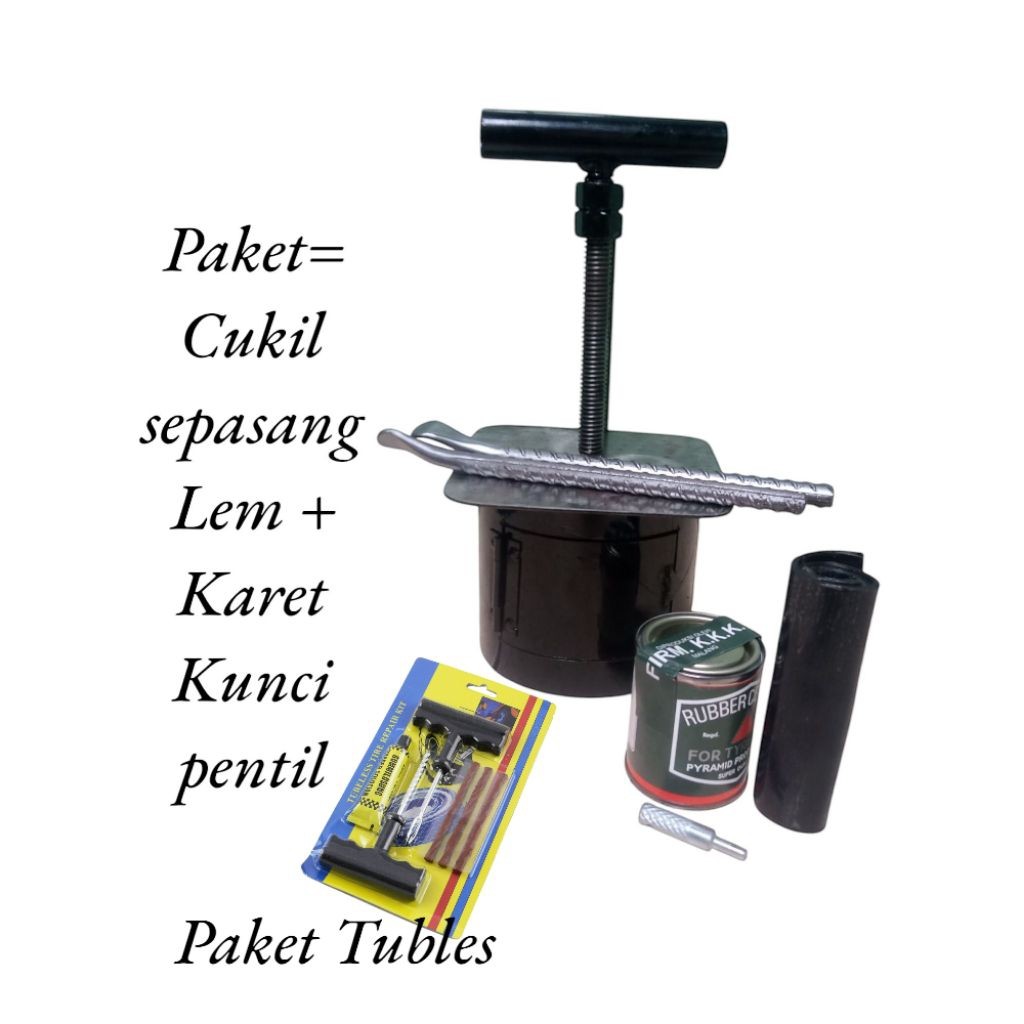 Sepaket Komplit Murah Alat Tambal ban Bakar Tambal ban Tubles Lem Tambal ban cungkil ban Pemanas tam