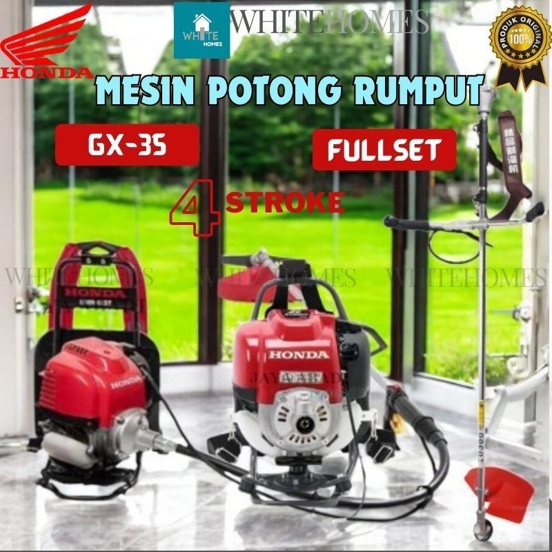 READY HONDA GX-35 4T FULLSET Brush Cutter Mesin Potong Rumput Bensin 4 Stroke 4Tak GX35 Mesin Pemoto