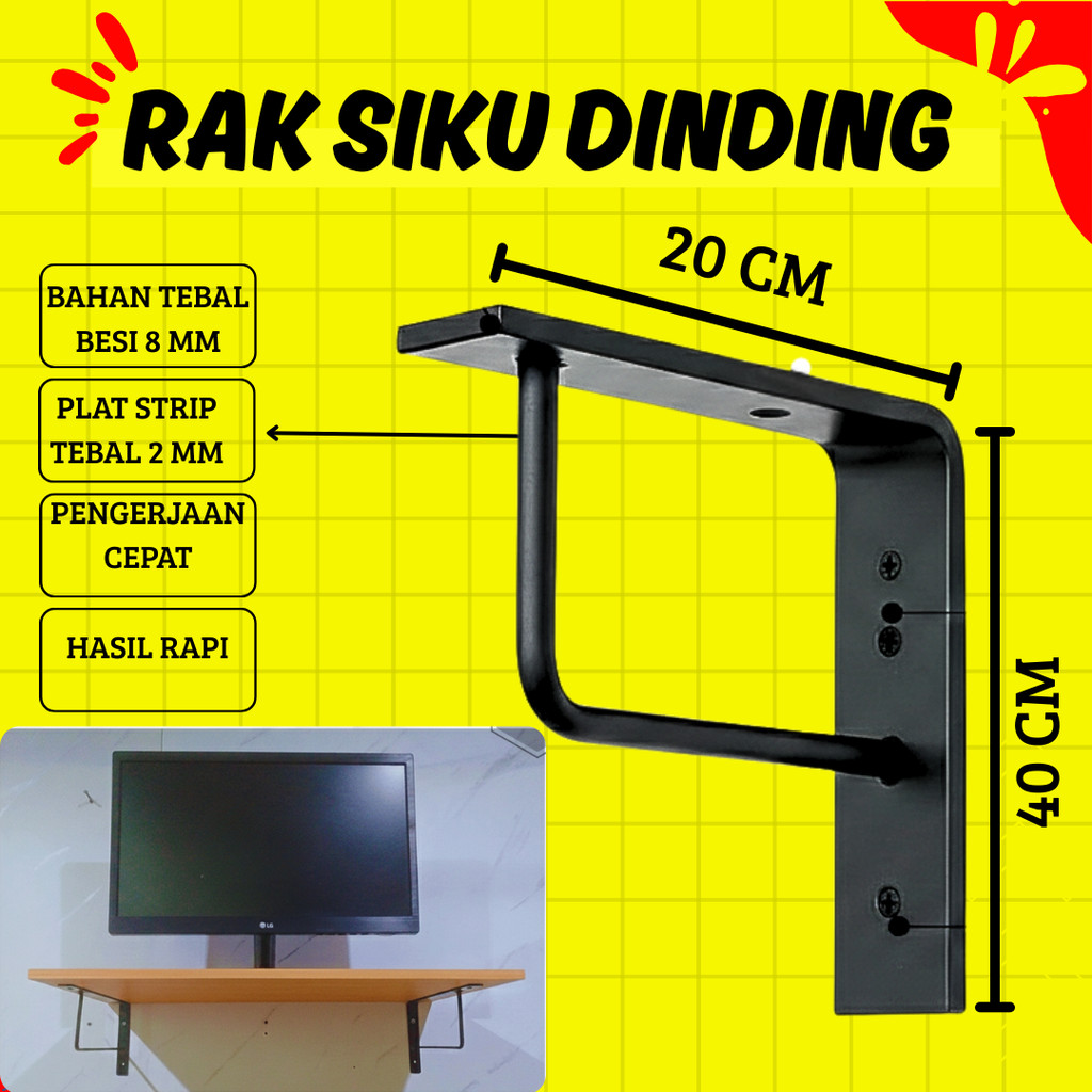 Rak Besi Siku Ambalan/RAK TEMPEL DINDING Multifungsi
