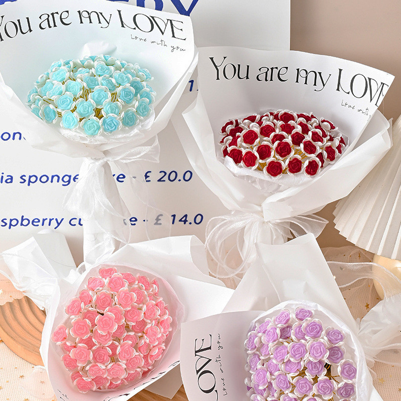 Ready-Buket Mawar Yang Tidak Pernah Layu Paket Bahan DIY / Buket Simulasi Buatan Tangan / Hadiah Har