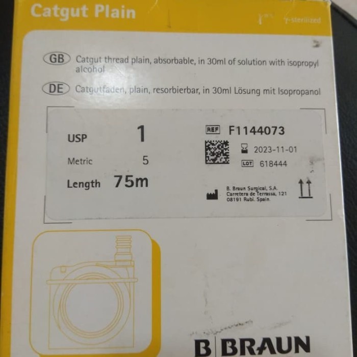 Benang Plain USP 1-75 B-Braun/Catgut Plain USP 1-75 B Braun