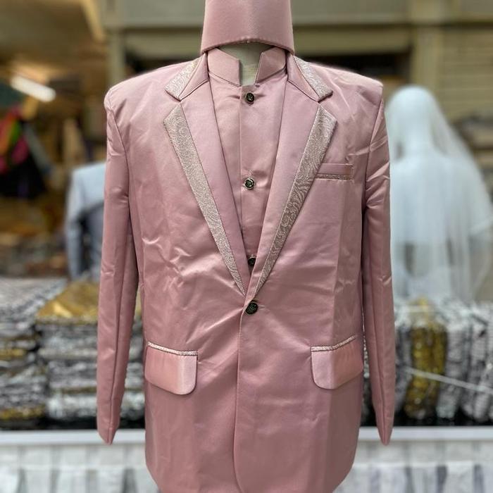 jas pengantin pria | jas pengantin pria hitam | jas pengantin Polos - Putih, L Ld 100 cm