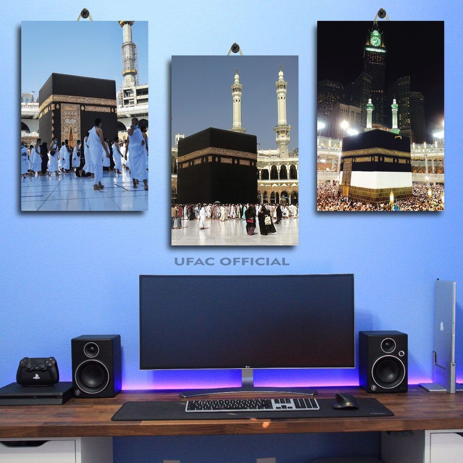 PAJANGAN KAMAR MURAH GAMBAR MEKAH 20X30 BTTVK/NUVKP/ PAJANGAN KAMAR BESAR GAMBAR KABAH MEKAH / BINGK