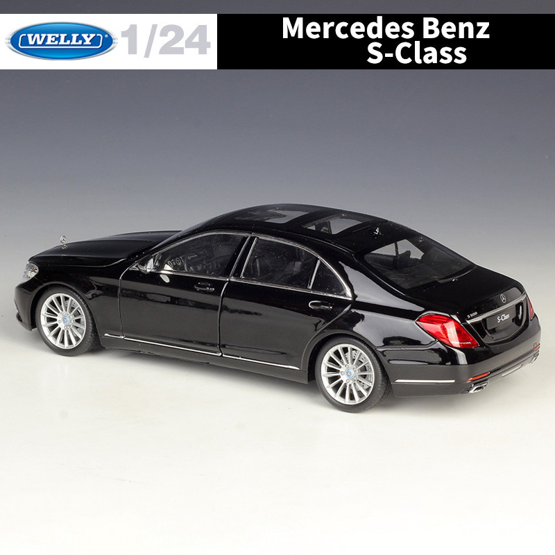 Diecast WELLY 1:24 Scale Mercedes Benz S-Class Alloy Model Collectible Toy Gift Souvenir Display