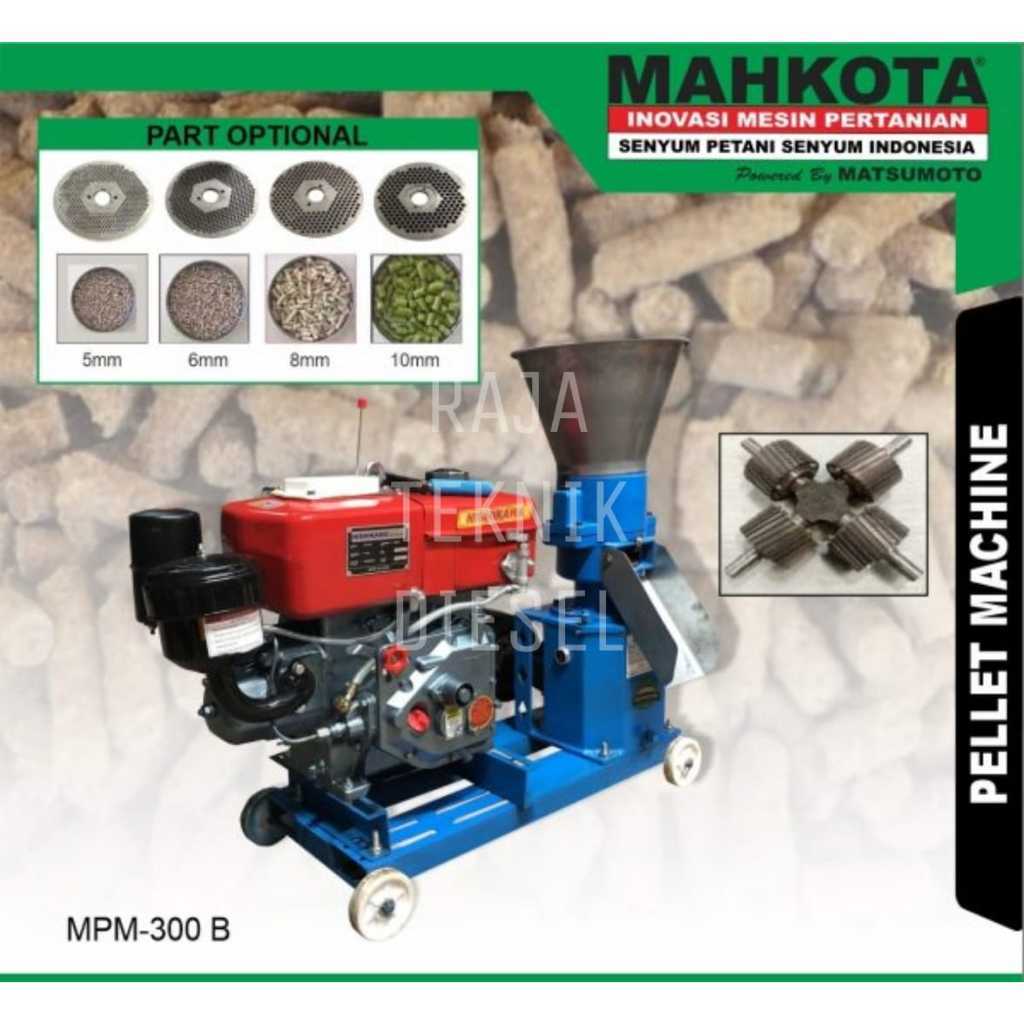 Mesin Cetak Pelet Pembuat Pakan MPM 300B MAHKOTA 1000 kg/jam MPM 300 B ORIGINAL