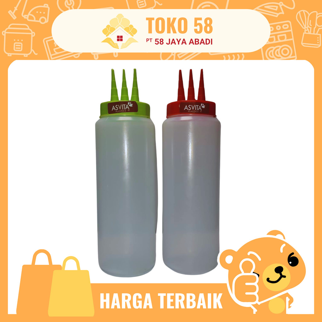 [COD] Botol Saus 3 Lubang 650ml ASVITA