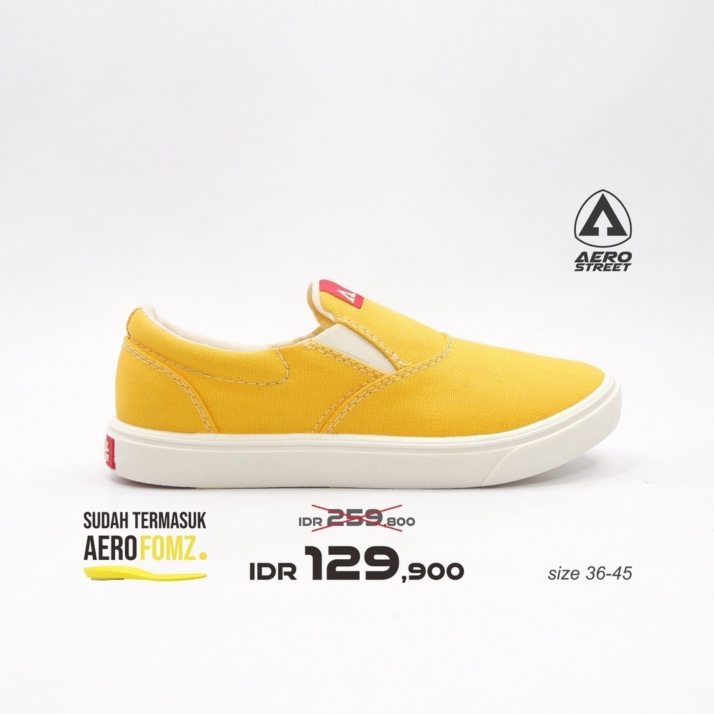 Aerostreet 36-45 Comfy Kuning - Sepatu Slip On Slop Casual Sneaker Pria Wanita 21GG24 [GT]
