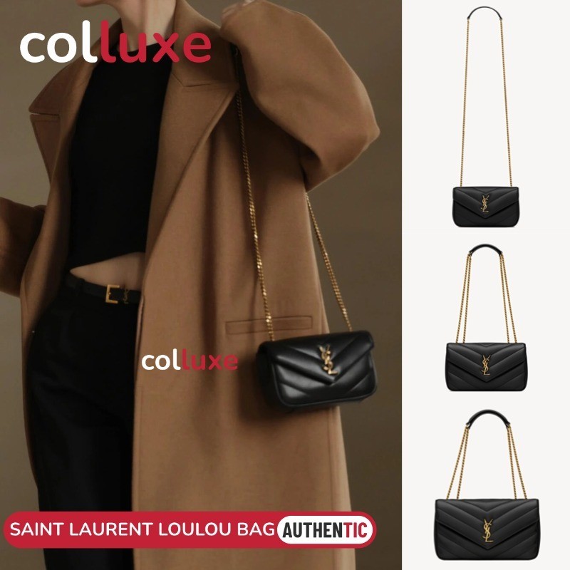 Menyediakan resi 2025 NEW YSL SAINT LAURENT LOULOU SHOULDER BAG ysl Lambskin kulit domba #MINI #SMAL