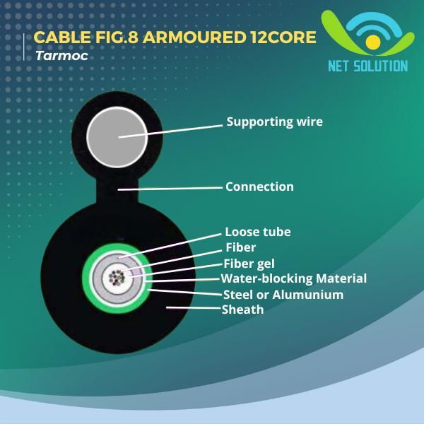 Tarmoc Fiber Optic Cable Fig 8 Armoured 12 Core 2000m | Kabel Fiber Optik Fig8 armored Indoor Outdoo
