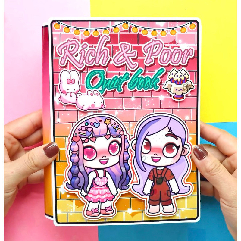 Laminasi Glossy tocabochahouses for rich ladies and poor girls-paper doll paper doll toca boca paper