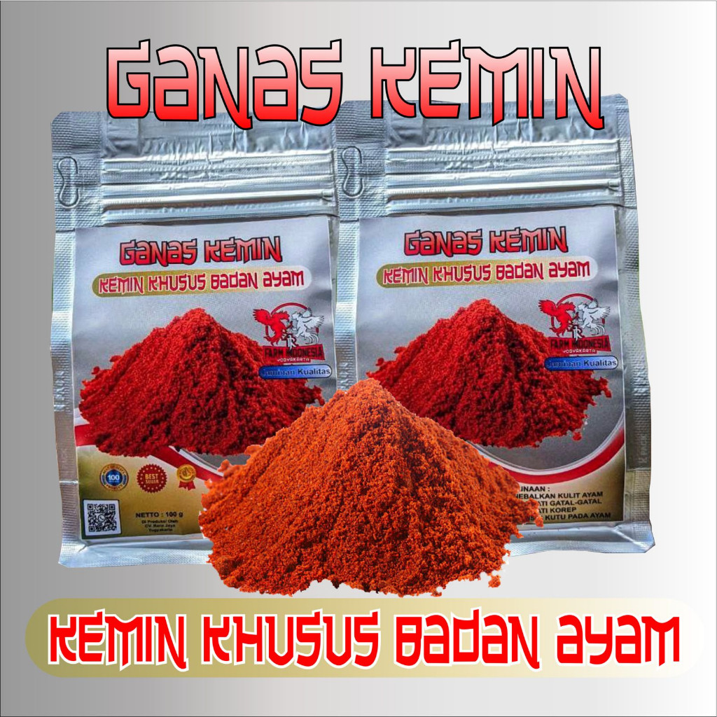 Ganas Kemin Bubuk Khusus Ayam Aduan Merah Merona
