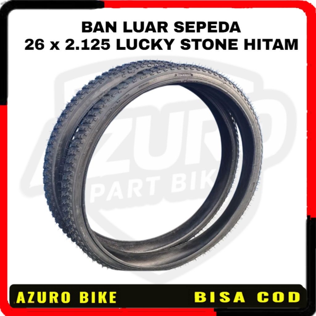 BAN LUAR SEPEDA UKURAN 26 x 2.125 LUCKY STONE HITAM