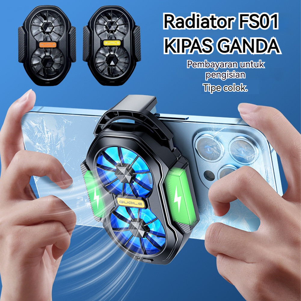 Kipas Pendingin FS01 untuk HP Gaming Kipas Portable Pendingin Baterai Built-in & Versi Kabel ABS