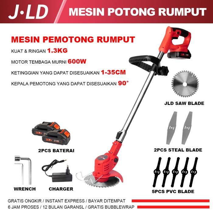 PROMO  JLD Mesin potong rumput Mesin pemotong rumput 2baterai36V Mesin rumput