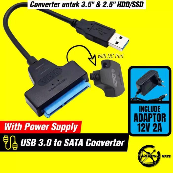 Adapter Converter USB 3.0 To SATA - Include Adaptor 12V 2A