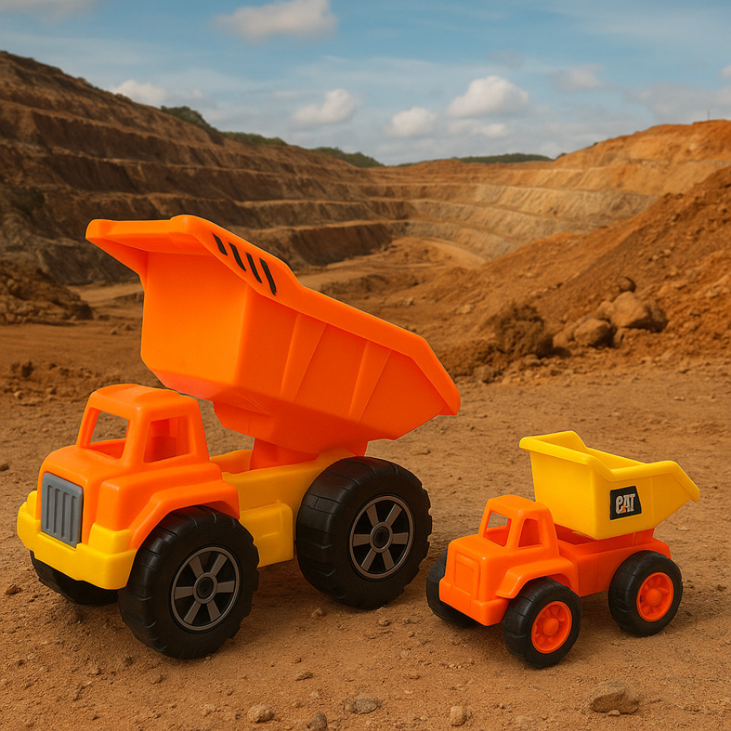 Mobil Mobilan Anak Dump Truck Besar + Truk Kecil Pull Back Mainan Truk Tambang Murah Terlaris