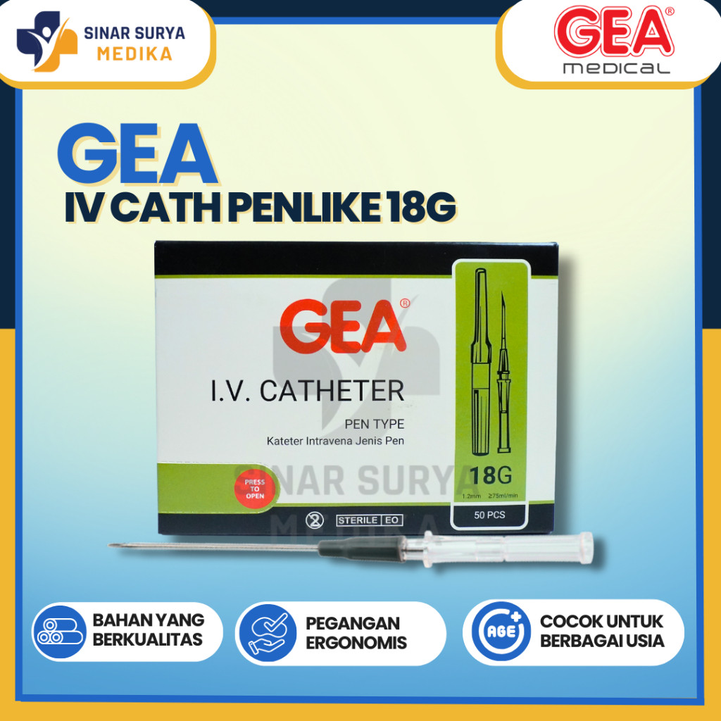 GEA I.V Catheter Penlike - Jarum Infus - Kateter Penlike - 18G