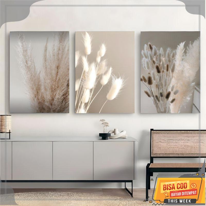 Poster Kayu  Bunga Kering Aesthetic 20x30cm Cm Dekorasi Dinding Ruang Tamu  Jumbo Pajangan Dinding K