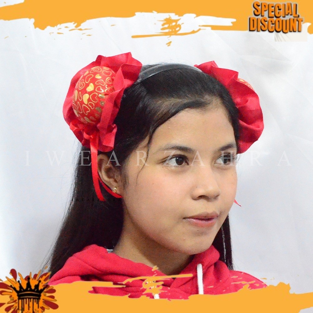 TERBARU LAGI BANDO & JEPIT IMLEK CEPOL - Aksessoris Rambut CNY Chinese New Year Red Cheongsam Hair A