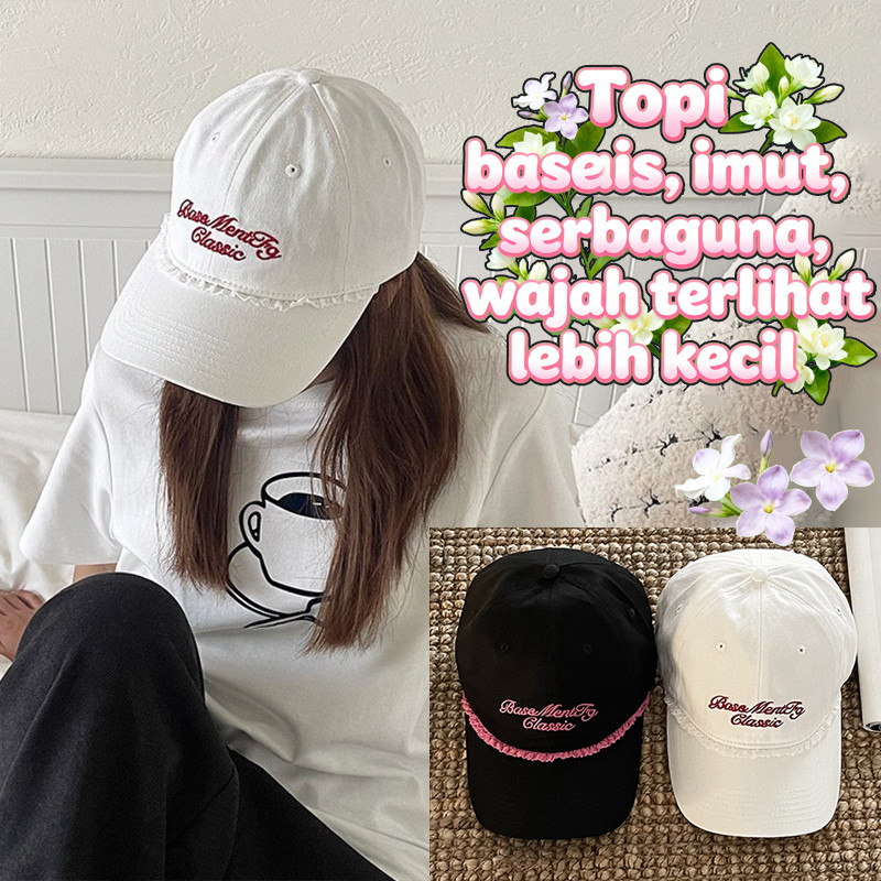 Topi Baseball Wanita Payung Anti UV Cantik Model Korean Lace Hits Daily Ringan Size Adjustable Hunti
